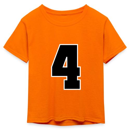 Varsity Number 4 College Style - Kid's 50/50 Neon T-Shirt