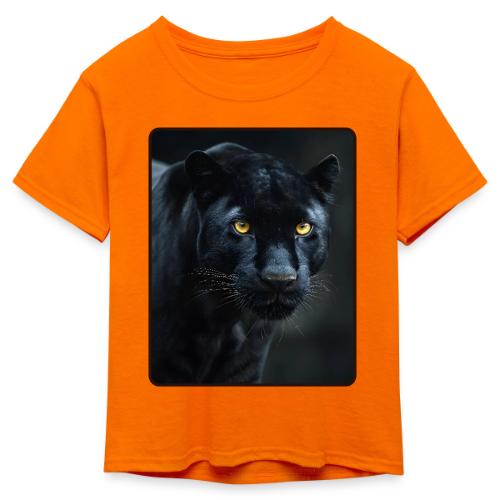 Black Panther Glowing Eyes Design - Kid's 50/50 Neon T-Shirt