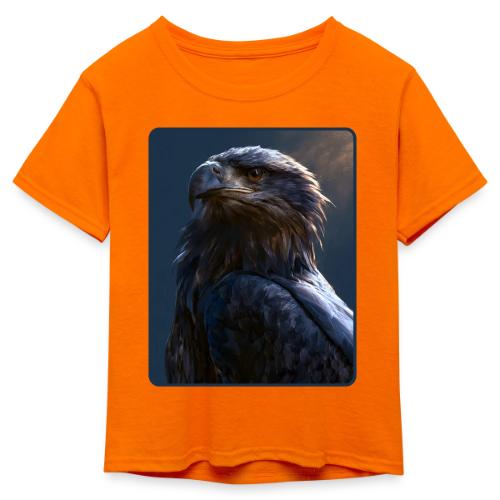 Majestic Eagle Cinematic Portrait Design - Kid's 50/50 Neon T-Shirt