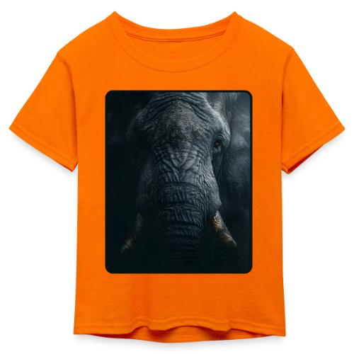 Shadow Elephant Intense Eyes Design - Kid's 50/50 Neon T-Shirt