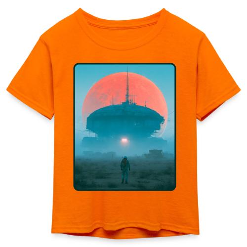 Astronaut Alien Outpost Design - Kid's 50/50 Neon T-Shirt