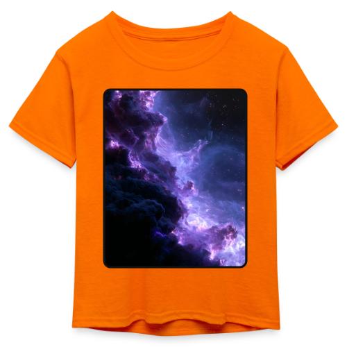 Purple Nebula Space Design - Kid's 50/50 Neon T-Shirt