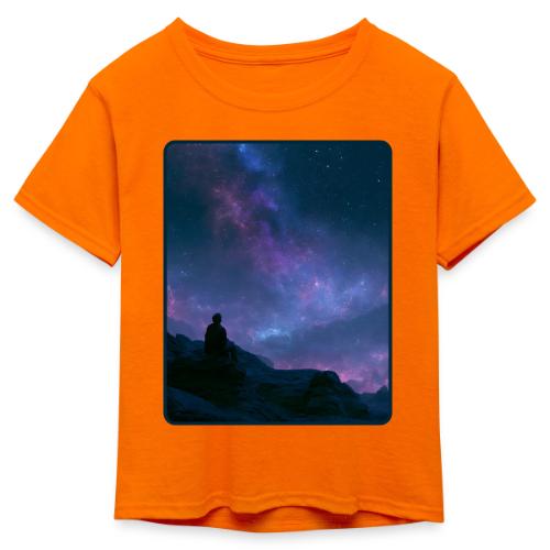 Stargazer Nebula Night Sky Art - Kid's 50/50 Neon T-Shirt