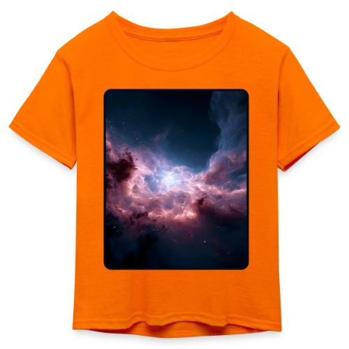 Radiant Cosmic Nebula Artwork - Kid's 50/50 Neon T-Shirt
