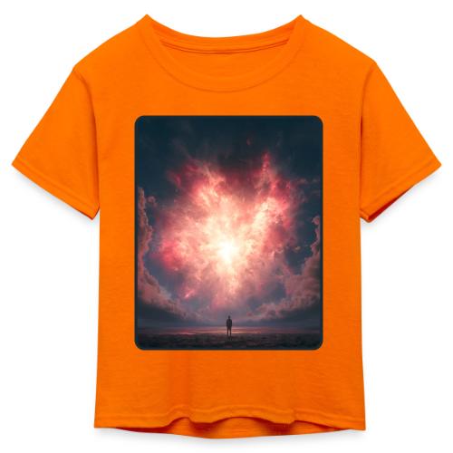 Supernova Sky Sci-Fi Artwork - Kid's 50/50 Neon T-Shirt