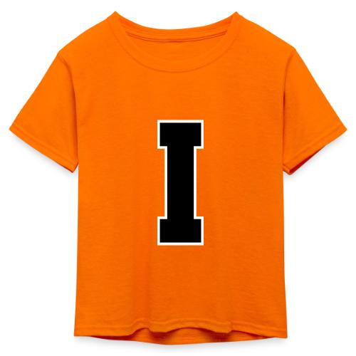 Varsity Letter I Collegiate Monogram - Kid's 50/50 Neon T-Shirt
