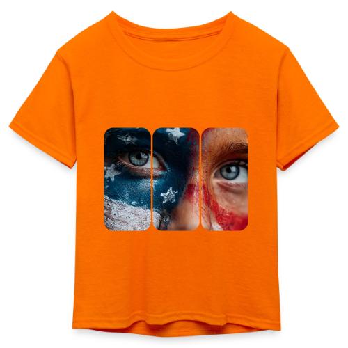 USA: Star-Spangled Glance - Kid's 50/50 Neon T-Shirt
