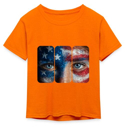 USA: Stars in Her Eyes - Kid's 50/50 Neon T-Shirt