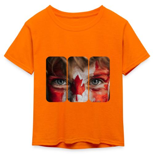 Canada: Maple Leaf Gaze - Kid's 50/50 Neon T-Shirt
