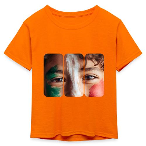 Mexico: Three Stripes of Pride - Kid's 50/50 Neon T-Shirt