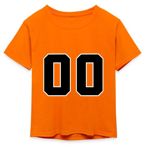 Varsity 00 Athletic Number Design - Kid's 50/50 Neon T-Shirt