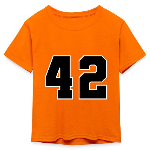 Varsity Number 42 Sports Style - Kid's 50/50 Neon T-Shirt