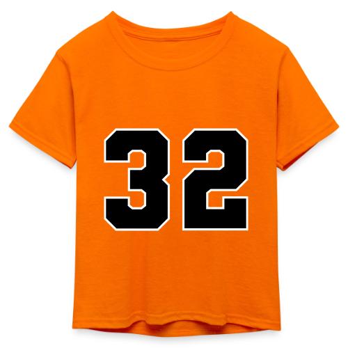 Varsity Number 32 Athletic Design - Kid's 50/50 Neon T-Shirt