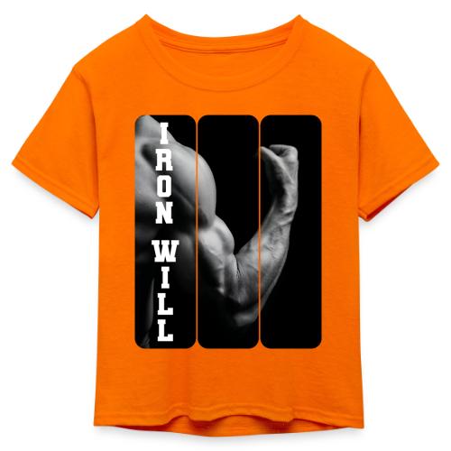 Bodybuilding: Iron Will - Kid's 50/50 Neon T-Shirt
