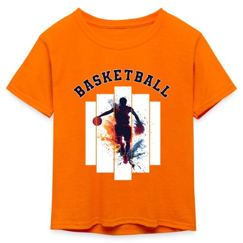 Basketball Never Stops - Kid's 50/50 Neon T-Shirt