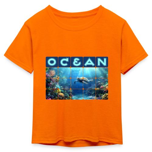 Ocean: Turtle Drift - Kid's 50/50 Neon T-Shirt