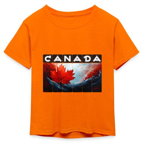 Canada Icon in Color - Kid's 50/50 Neon T-Shirt