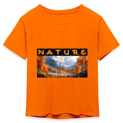 Nature: Golden Autumn Escape - Kid's 50/50 Neon T-Shirt