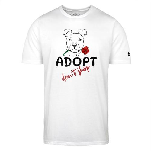Retro Adopt Dont Shop Cute Puppy Rose Tee - Under Armour Men's Athletic 2.0 T-Shirt