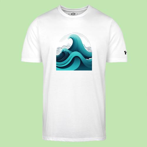 Dynamic Ocean Wave Illustration - Under Armour Men's Athletic 2.0 T-Shirt
