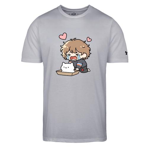 Crying Chibi Boy with Stray Cat - Under Armour Men's Athletic 2.0 T-Shirt