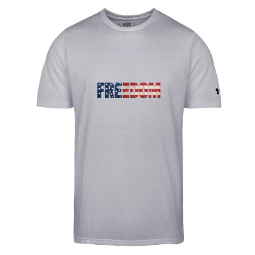 Freedom American Flag Distressed Patriotic Shirt - Under Armour Men's Athletic 2.0 T-Shirt