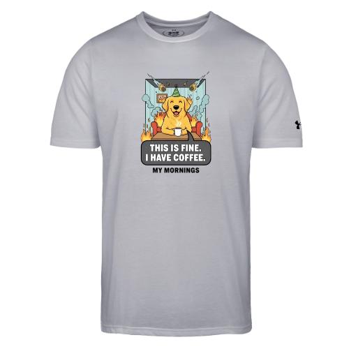 🔥 Funny Dog Meme “This Is Fine, I Have Coffee” - Under Armour Men's Athletic 2.0 T-Shirt
