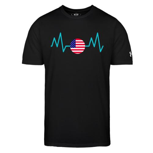 Heartbeat USA Flag – Patriotic American Pride Tee - Under Armour Men's Athletic 2.0 T-Shirt