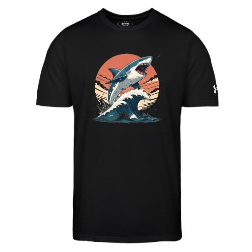 Fierce Shark Breaking Through Waves - Under Armour Men's Athletic 2.0 T-Shirt