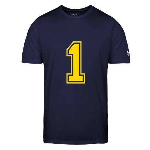 Number 1 in a classic athletic collegiate font - Under Armour Men's Athletic 2.0 T-Shirt