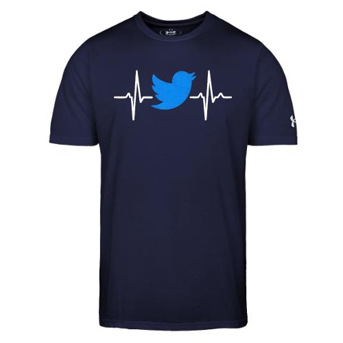 Social Media Heartbeat Blue Bird Graphic - Under Armour Men's Athletic 2.0 T-Shirt