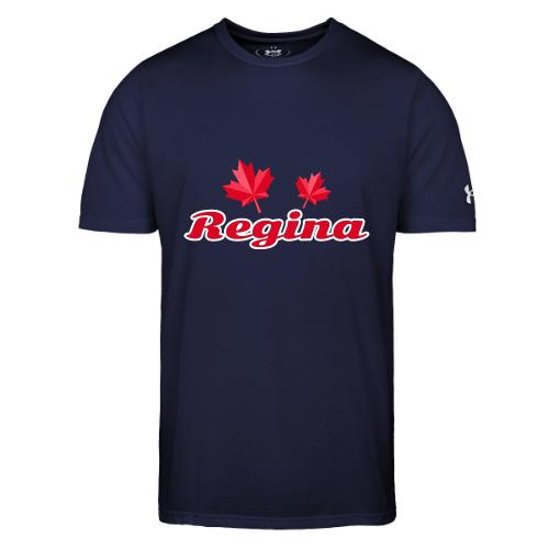 Regina with two red maple leaves - Under Armour Men's Athletic 2.0 T-Shirt