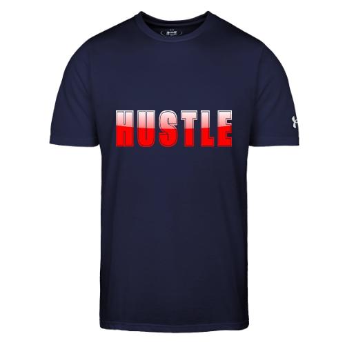 HUSTLE Bold Red Motivational Typography Design - Under Armour Men's Athletic 2.0 T-Shirt