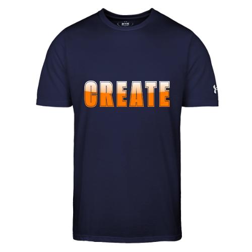 CREATE Vibrant Orange Bold Word Graphic - Under Armour Men's Athletic 2.0 T-Shirt