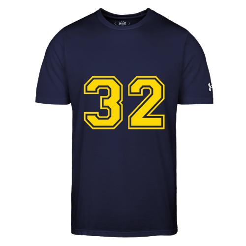 Number 32 in a classic athletic collegiate font - Under Armour Men's Athletic 2.0 T-Shirt
