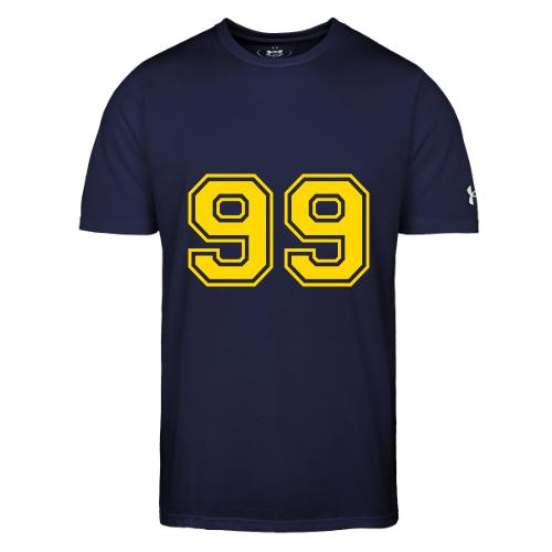 Number 99 in a classic athletic collegiate font - Under Armour Men's Athletic 2.0 T-Shirt