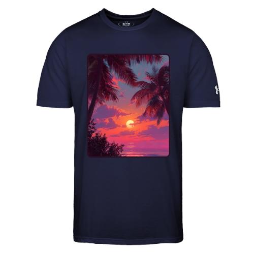 Tropical Sunset Palm Silhouette Design - Under Armour Men's Athletic 2.0 T-Shirt