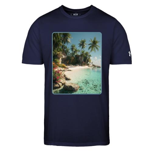 Serene Tropical Beach Floral Design - Under Armour Men's Athletic 2.0 T-Shirt
