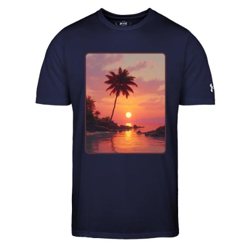 Tropical Beach Sunset Palm Design - Under Armour Men's Athletic 2.0 T-Shirt