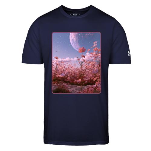Cosmic Moon & Cosmos Flowers Art - Under Armour Men's Athletic 2.0 T-Shirt