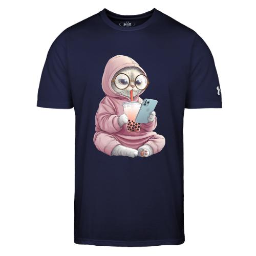 Cool Cat Bubble Tea Cartoon Design - Under Armour Men's Athletic 2.0 T-Shirt