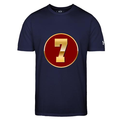 Number 7 in Gold Varsity Font - Under Armour Men's Athletic 2.0 T-Shirt