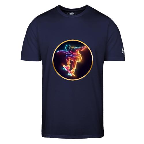 Skateboarding: Midnight Neon Skater - Under Armour Men's Athletic 2.0 T-Shirt