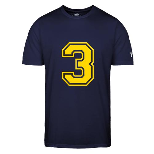Number 3 in a classic athletic collegiate font - Under Armour Men's Athletic 2.0 T-Shirt