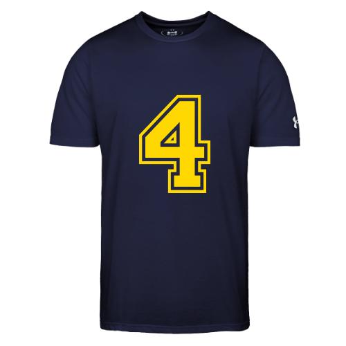 Number 4 in a classic athletic collegiate font - Under Armour Men's Athletic 2.0 T-Shirt