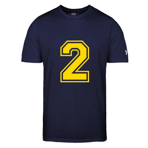 Number 2 in a classic athletic collegiate font - Under Armour Men's Athletic 2.0 T-Shirt