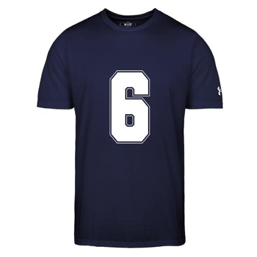 White Number 6 – Varsity Font - Under Armour Men's Athletic 2.0 T-Shirt