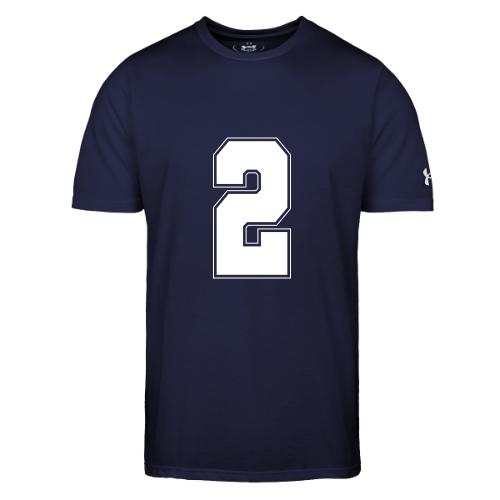 White Number 2 – Varsity Font - Under Armour Men's Athletic 2.0 T-Shirt