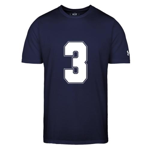 White Number 3 – Varsity Font - Under Armour Men's Athletic 2.0 T-Shirt