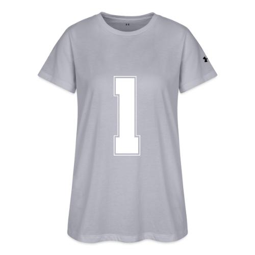 White Number 1 – Varsity Font - Under Armour Women's Athletic 2.0 T-Shirt